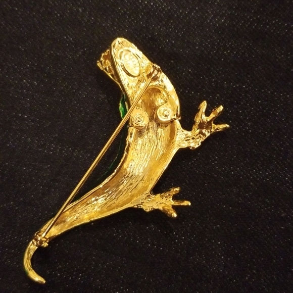 KENNETH LANE Alligator 18 KT Gold Plated Pin /Brooch - Picture 3 of 7